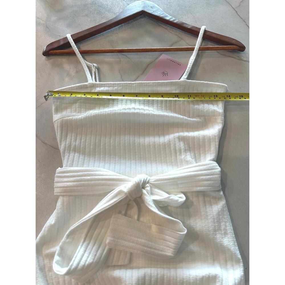 NWT Hello Molly Ways I Loved You Knit Midi Dress White Ribbed Women’s size 4 - Picture 9 of 15